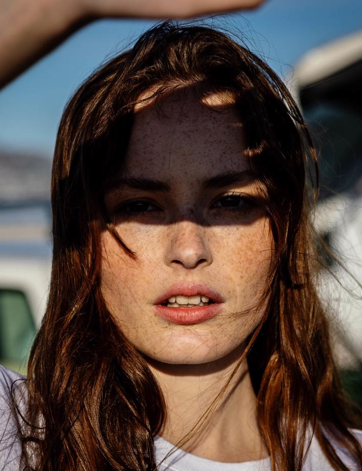 Portrait with blue sky
